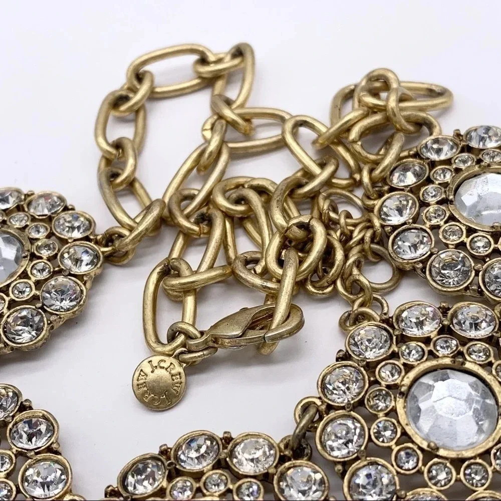 J. Crew Gold Jeweled Medallions Necklace